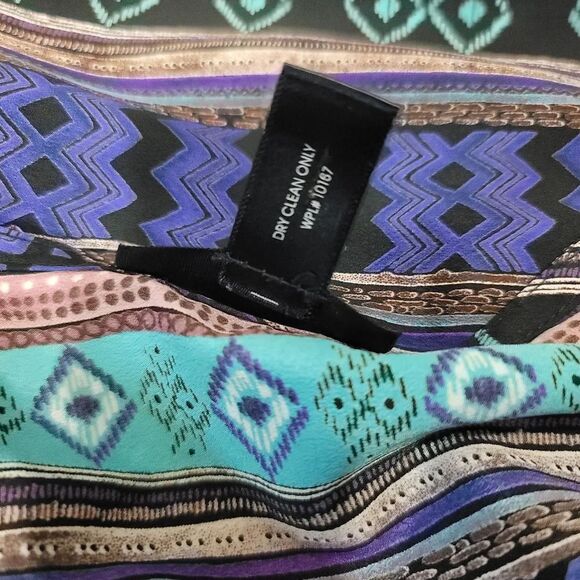 NEW Aqua Southwestern Striped Sleeveless Button Down Belted Shirt Dress Size Med - Picture 9 of 12